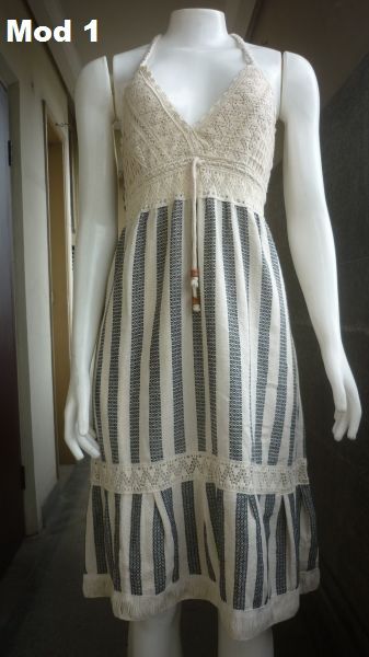 Vestido Algodão Crú e Viscose